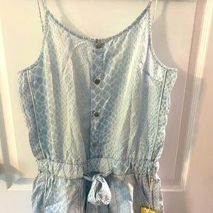 VINTAGE HAVANA SNAKESKIN DENIM ROMPER Size medium